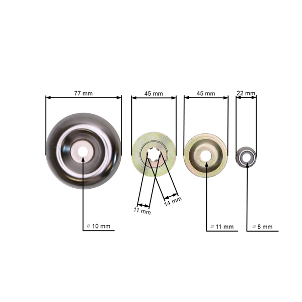 Przekładnia kątowa kosy spalinowych chińskich i wykaszarek z rynków hobbystycznych z rurką o średnicy 26 mm o profilu kwadratowym