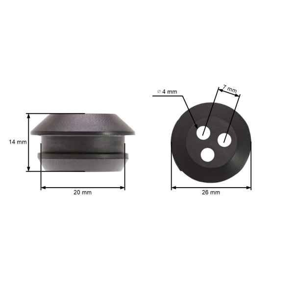 Przelotka zbiornika paliwa do pił łańcuchowych, kos spalinowych i innego sprzętu ogrodniczego średnica 20,0 mm wysokość 14,0 mm