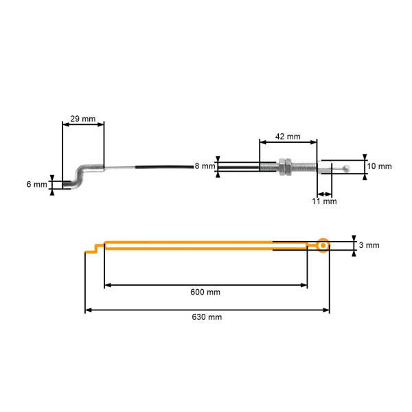 Przewód sterujący kosiarką do traktorków ogrodowych Alpina Castel Garden Stiga (OEM 82004603/0)