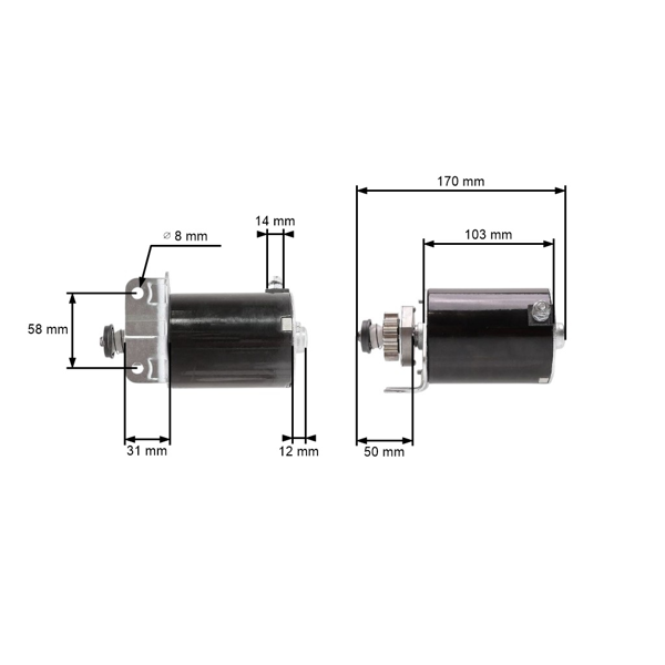 Rozrusznik elektryczny do Briggs & Stratton Cub Cadet John Deere Sabo Scotts Toro 14 zębów (OEM 693551 593934)