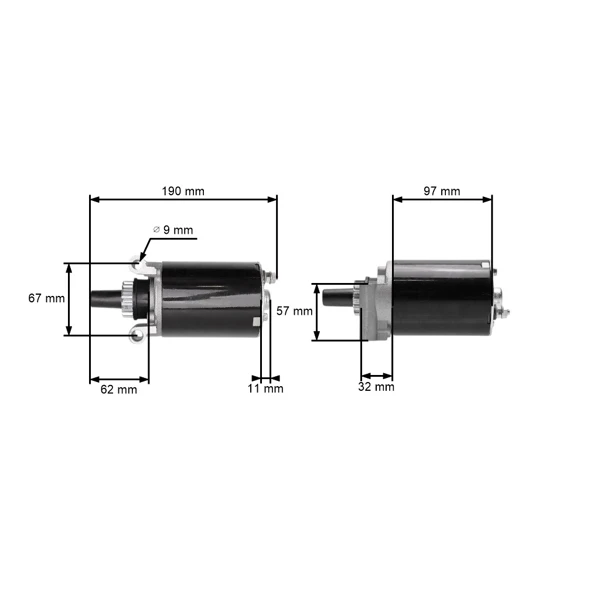 Rozrusznik elektryczny do ciągników ogrodowych Kohler C12-5 Cub Cadet Toro 264-6 264H 312-8 Kohler 12.5 PS (OEM 12-098-05 12-092-05 12-092-05)