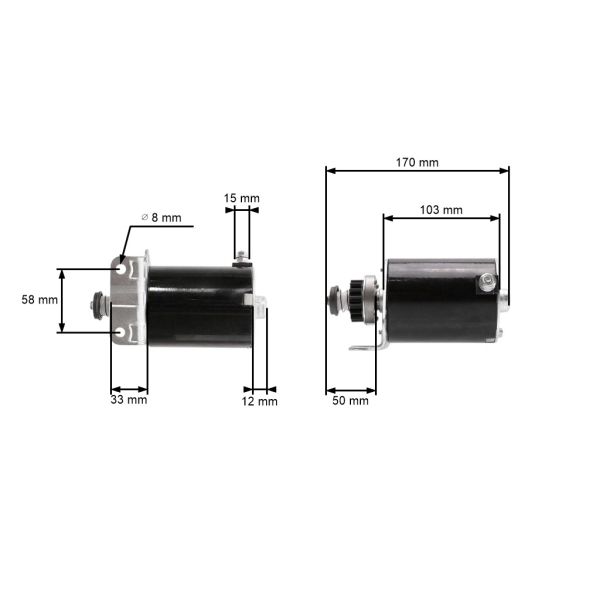 Rozrusznik elektryczny do silników Briggs & Stratton John Deere Cub Cadet 1972-2002 Moc 7,0 PS - 18,0 PS -16 zębów (OEM 390838 391423 392749 394805 491766 497594)