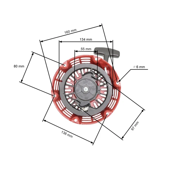 Rozrusznik kompletny z licznikiem do silników Honda GX140 GX160 GX200 o mocy 5,5 PS - 6,5 PS (OEM 28400-ZE1-003ZA 28400-ZE8-013ZA 28400ZE8509)