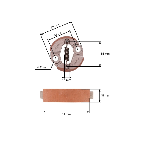 Sprzęgło do kos spalinowych Oleomac 730T 735T 740T 746 750 753 755 Sparta 37 42 44 370T 380T 440T Efco 8400 8420 8460 8510 8530 8550 z czerwoną okładziną (OEM 4191153AR)