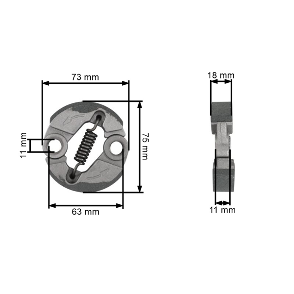Sprzęgło do kos spalinowych Oleomac 730T 735T 740T 746 750 753 755 Sparta 37 42 44 370T 380T 440T Efco 8400 8420 8460 8510 8530 8550 zielona podszewka (OEM 4191153AR)