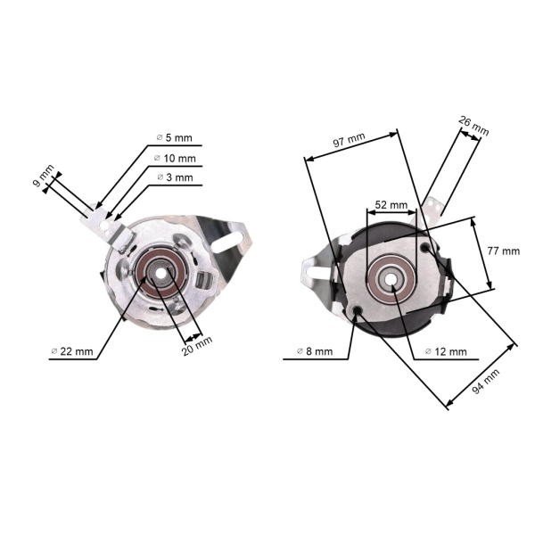 Sprzęgło elektromagnetyczne do traktorków ogrodowych Alpina Castel Garden Stiga Mountfield (OEM 18399065/0 1136-0837-01 5915-12 5915-29 118399065/1 18399065/1)