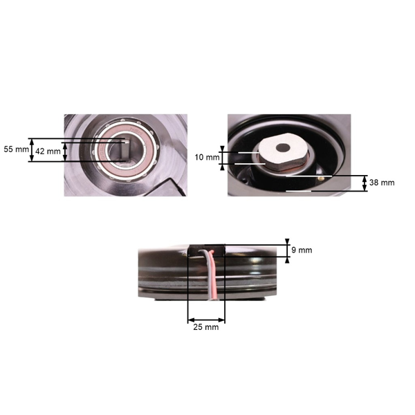 Sprzęgło elektromagnetyczne do traktorków trawnikowych MTD 1440 1641 2182 LTX1042 CubCadet LT1040 LT1045 Oryginalna część Warner (OEM 717-04163A 917-04163A 5217-32)