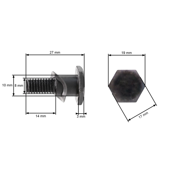 Śruba sprzęgła do chińskich kos i wykaszarek z rynków hobbystycznych o pojemności silnika 32 cm3 43 cm3 52 cm3