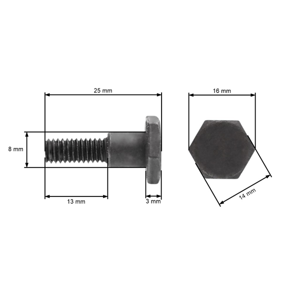 Śruba sprzęgła do chińskich kos spalinowych i wykaszarek hobbystycznych z silnikiem o pojemności 26 cm3