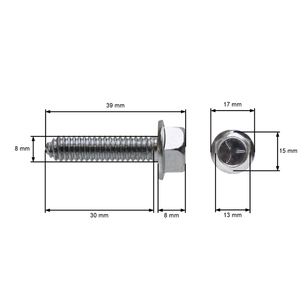 Śruba trzpieniowa do ciągników ogrodowych Husqvarna Jonsered Partner McCulloch Craftsman Poulan (OEM 584953901 532173984 539107630 157722 173984)