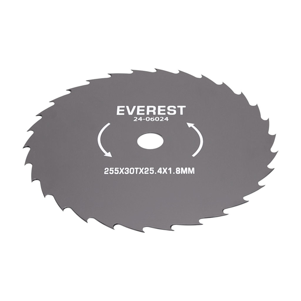 Tarcza stalowa tnąca z 30 zębami o wymiarach 255 mm x 25,4 mm x 1,8 mm do kos i podkaszarki silnikowej