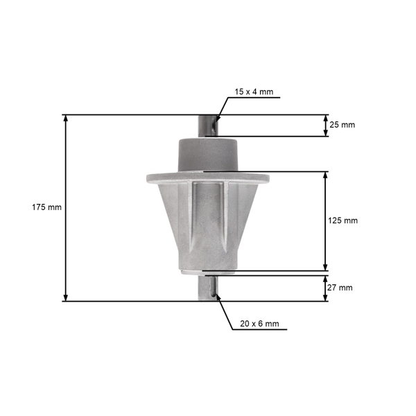 Trzpień noża koszącego prawy z lewym gwintem do traktorków ogrodowych Stiga Honda Castel Garden (OEM 382207203/0 82207203/0 1136-0482-01)
