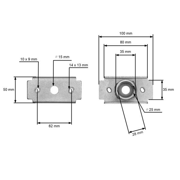 Uchwyt noża koszącego do chińskich pił łańcuchowych i kosiarek hobbystycznych Castorana Hortmasz Daye (OEM 26300113301 DYM1768-84)