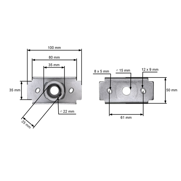 Uchwyt noża koszącego do chińskich pił łańcuchowych i kosiarek hobbystycznych Castorana Hortmasz Daye (OEM 26300123803 DYM1578-84)