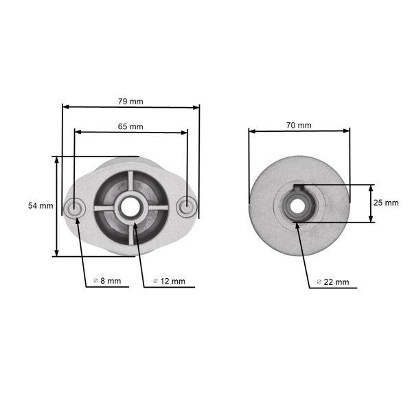 Uchwyt ostrza kosiarki serii Emak Efco OLEO-MAC Oleomac 53T MAX 53 MAX (OEM 703 90 652 70390652 748-0293 753-0343B)