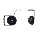 Uniwersalna półautomatyczna głowica żyłkowa o średnicy zewnętrznej 118 mm do kosy i podkaszarki z zestawem adapterów