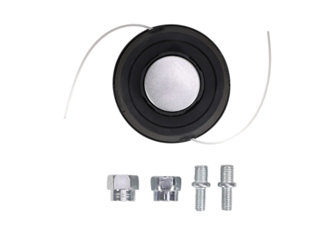 Uniwersalna półautomatyczna głowica żyłkowa o średnicy zewnętrznej 118 mm do kosy i podkaszarki z zestawem adapterów