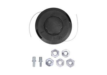 Uniwersalna półautomatyczna głowica żyłkowa o średnicy zewnętrznej 130 mm do wykaszarek i podkaszarki z zestawem adapterów