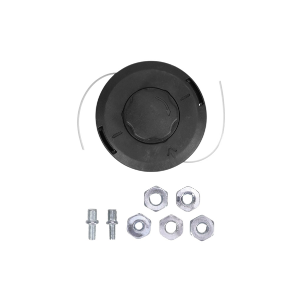 Uniwersalna półautomatyczna głowica żyłkowa o średnicy zewnętrznej 130 mm do wykaszarek i podkaszarki z zestawem adapterów