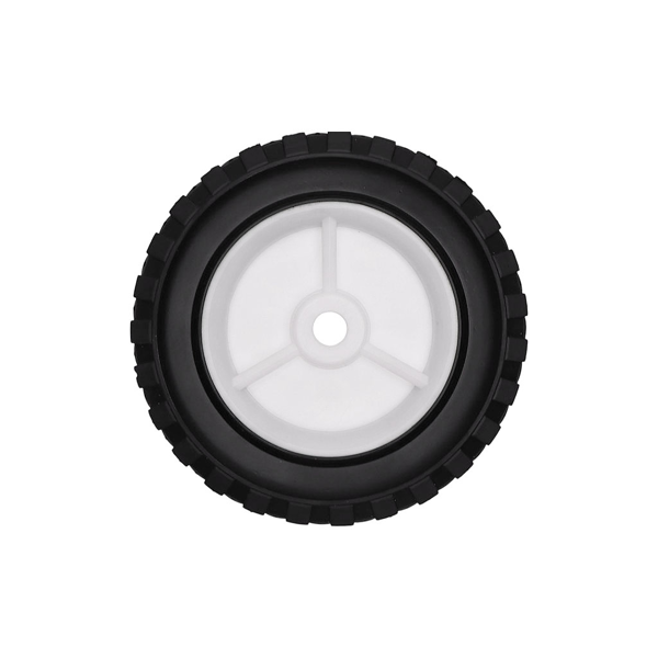 Uniwersalne koło plastikowe do kosiarek silnikowych i elektrycznych o średnicy 150 mm z gumową oponą