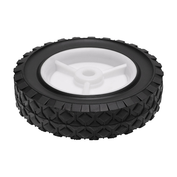 Uniwersalne koło plastikowe do kosiarek silnikowych i elektrycznych o średnicy 150 mm z gumową oponą