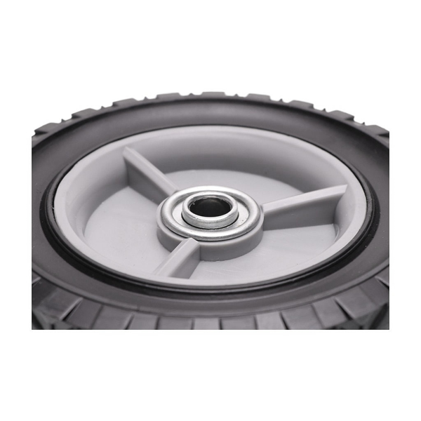 Uniwersalne koło plastikowe z łożyskiem do kosiarek silnikowych i elektrycznych o średnicy 150 mm z gumową oponą