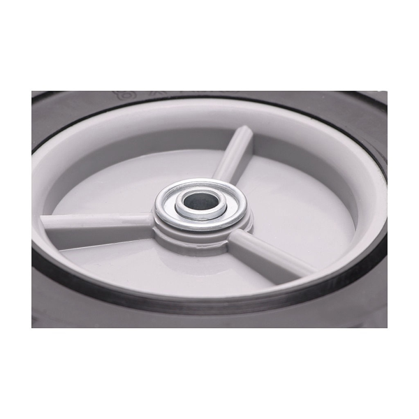 Uniwersalne koło plastikowe z łożyskiem do kosiarek silnikowych i elektrycznych o średnicy 200 mm z gumową oponą