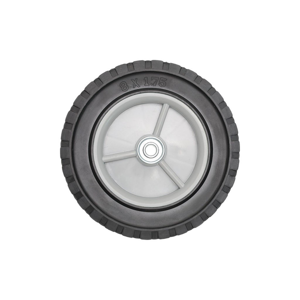 Uniwersalne koło plastikowe z łożyskiem do kosiarek silnikowych i elektrycznych o średnicy 200 mm z gumową oponą