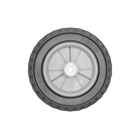 Uniwersalne koło plastikowe z łożyskiem do kosiarek silnikowych i elektrycznych o średnicy 200 mm z gumową oponą