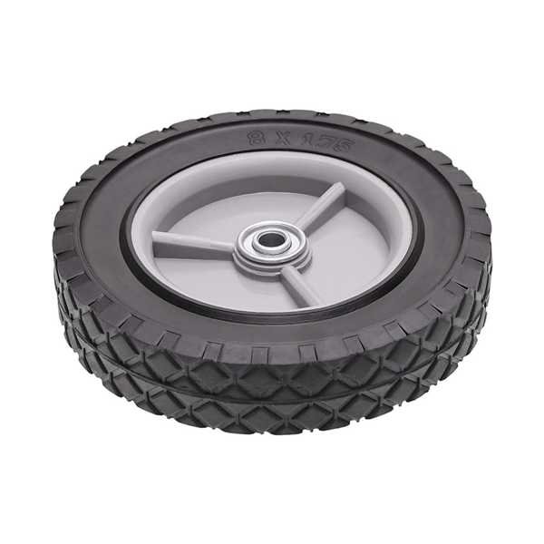 Uniwersalne koło plastikowe z łożyskiem do kosiarek silnikowych i elektrycznych o średnicy 200 mm z gumową oponą