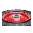 Uniwersalne koło stalowe z łożyskiem do kosiarek silnikowych i elektrycznych o średnicy 150 mm z gumową oponą