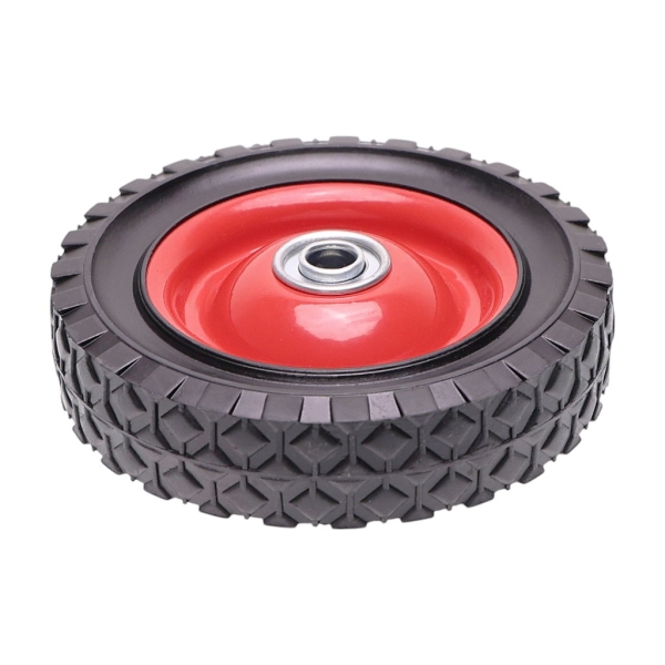 Uniwersalne koło stalowe z łożyskiem do kosiarek silnikowych i elektrycznych o średnicy 150 mm z gumową oponą