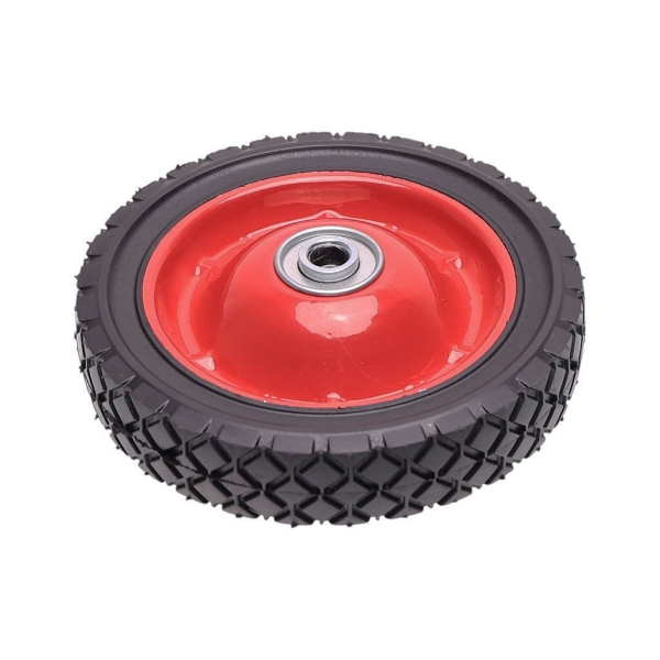 Uniwersalne koło stalowe z łożyskiem do kosiarek silnikowych i elektrycznych o średnicy 175 mm z gumową oponą