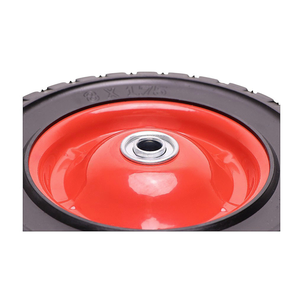 Uniwersalne koło stalowe z łożyskiem do kosiarek silnikowych i elektrycznych o średnicy 200 mm z gumową oponą