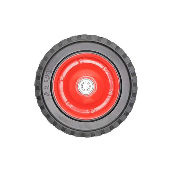 Uniwersalne koło stalowe z łożyskiem do kosiarek silnikowych i elektrycznych o średnicy 200 mm z gumową oponą