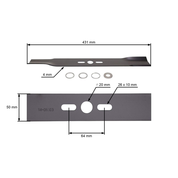 Uniwersalne ostrze tnące 43,1 cm (17") do kosiarek silnikowych