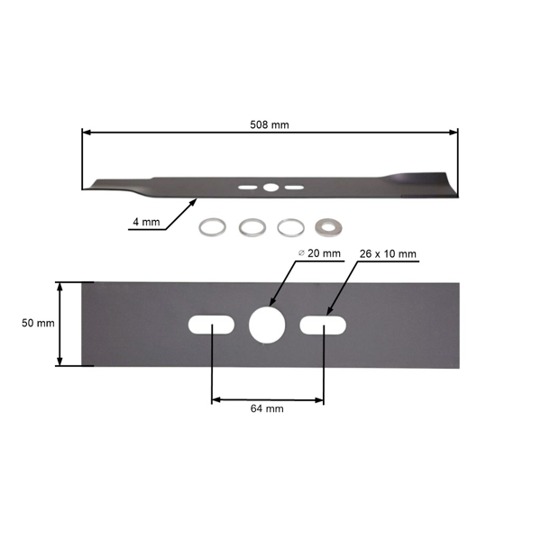 Uniwersalne ostrze tnące 50,8 cm (20") do kosiarek silnikowych