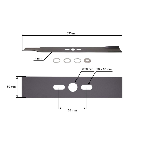 Uniwersalne ostrze tnące 53,3 cm (21") do kosiarek silnikowych