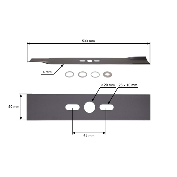 Uniwersalne ostrze tnące 53,3 cm (21") do kosiarek silnikowych