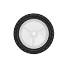 Uniwersalne plastikowe koło do kosiarek silnikowych i elektrycznych o średnicy 175 mm z gumową oponą