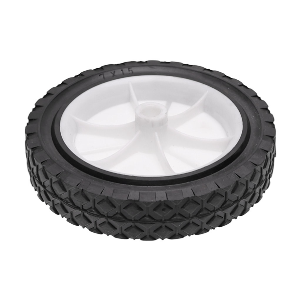 Uniwersalne plastikowe koło do kosiarek silnikowych i elektrycznych o średnicy 175 mm z gumową oponą