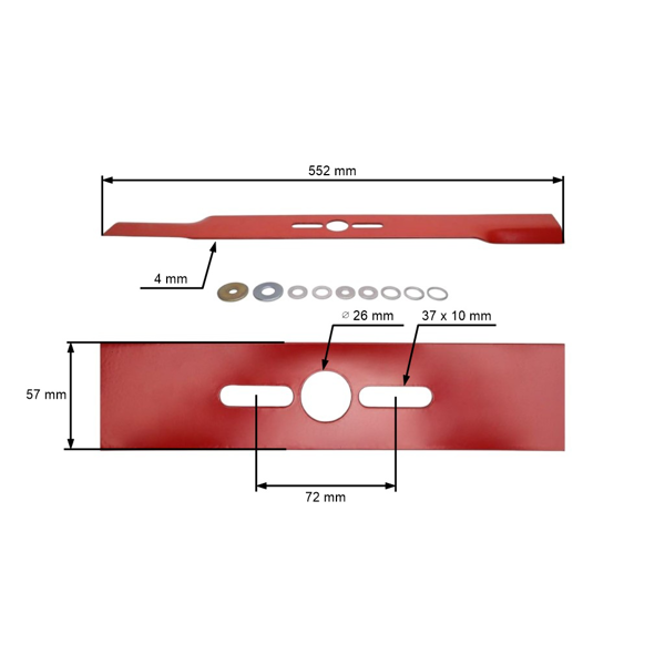 Uniwersalny nóż kosiarki Oregon z podkładką wciągającą do kosiarek