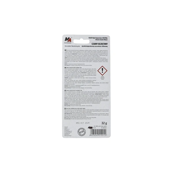 Uszczelniacz silikonowy czarny odpowiedni do + 329°C 32g do Stihl 017 018 MS180 MS181 MS250 MS280 Husqvarna 136 137 141 435 Partner 351 371 391 420