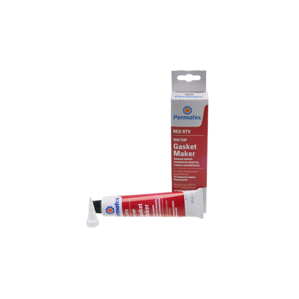 Uszczelniacz silikonowy PERMATEX RTV czerwony 80 ml do + 343°C do Stihl 017 018 MS180 MS181 MS250 MS280 Husqvarna 136 137 141 435 Partner 351 371 391 420