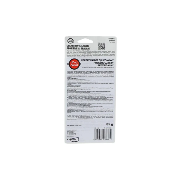 Uszczelniacz silikonowy PRO SEAL 85 g do + 260°C