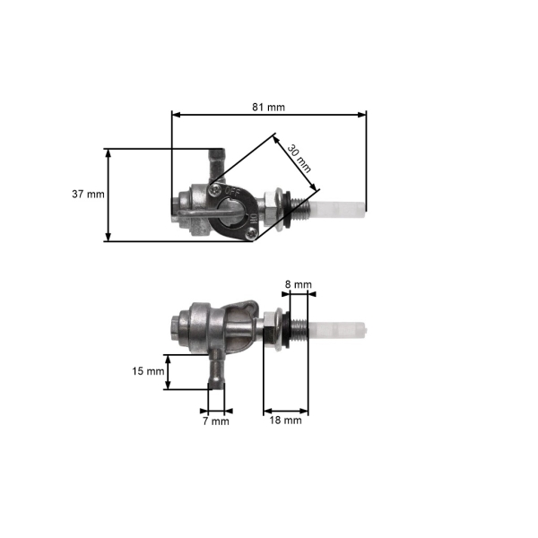 Zawór paliwa z gwintem filtra M10 x 1,25