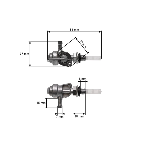 Zawór paliwa z gwintem filtra M10 x 1,25