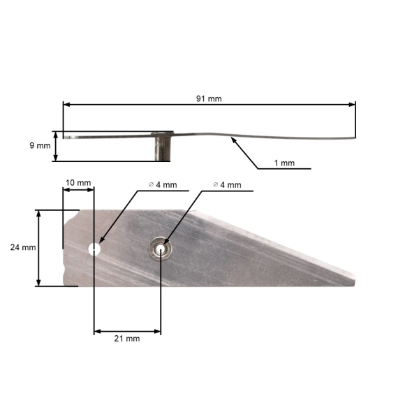 Zestaw 2 szt. noży tnących 9,1 cm (3") do kosiarek automatycznych AL-KO Alko Robolinho 100 Robolinho 1000 Robolinho 3000 Robolinho 4000 (OEM 440434 122-297)