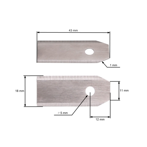 Zestaw 9 szt. noży tnących 4,3 cm (1,4") do kosiarek automatycznych Husqvarna McCulloch Gardena Flymo (OEM 535138701)