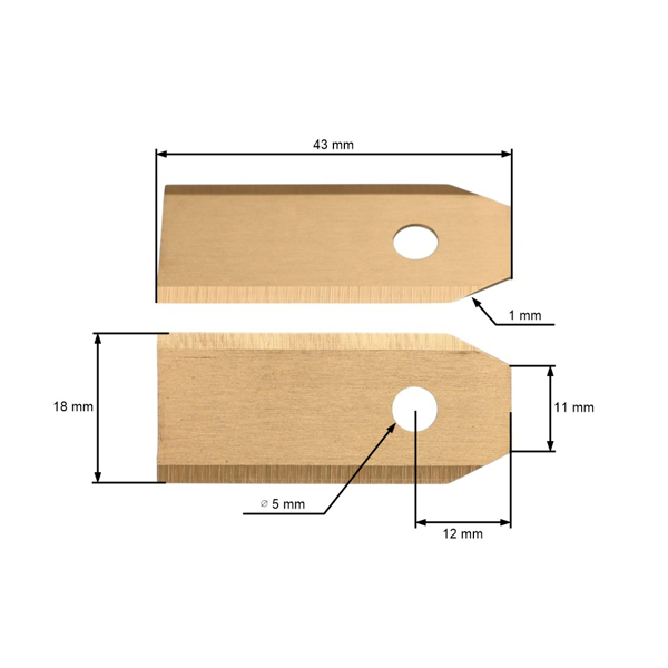 Zestaw 9 szt. noży tnących 4,3 cm (1,4") do kosiarek automatycznych Husqvarna McCulloch Gardena Flymo (OEM 535138701)